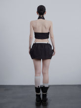 Qipao Corsetry Top Black Denim