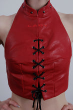 Qipao Corsetry Top Red Leather