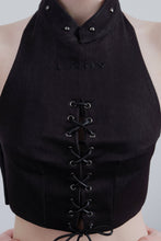 Qipao Corsetry Top Black Denim