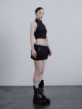 Qipao Corsetry Top Black Denim