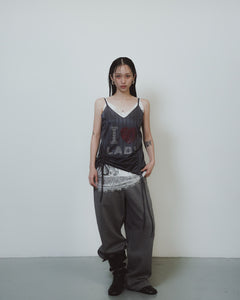 Faux two-piece jersey dress grey