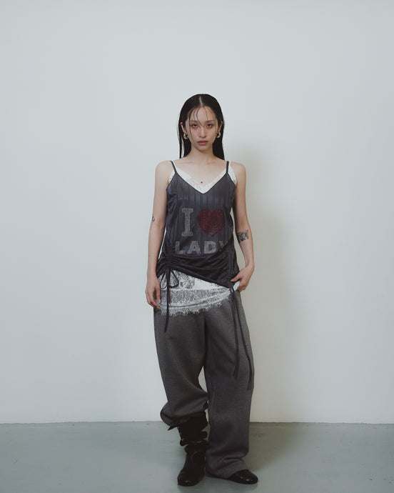Faux two-piece jersey dress grey