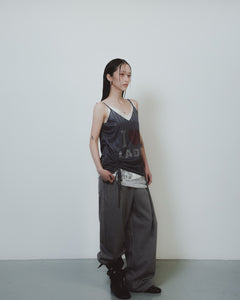 Faux two-piece jersey dress grey