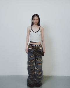 Lace theory top light grey
