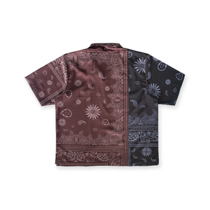 LORD paisley patched shirt  - DARK BROWN