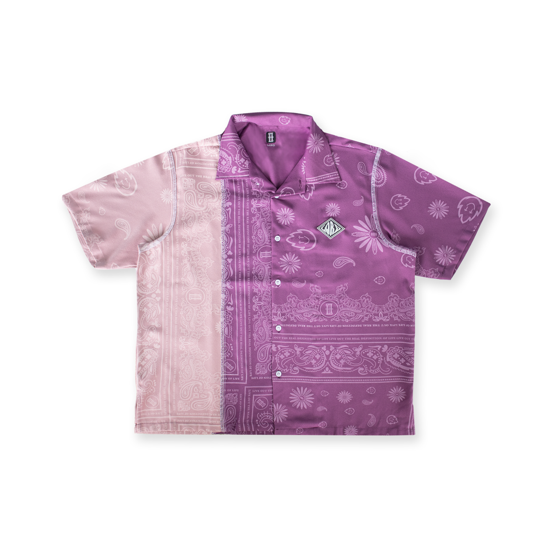 LORD paisley patched shirt  - PURPLE PINK